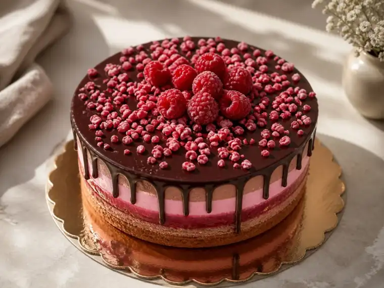Tort Passion Rouge Chocolat cu ciocolată, vișine și zmeură